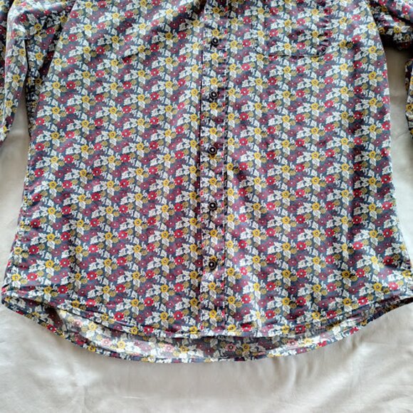 JOHNNIE-O | Hangin Out Floral Long Sleeve Button Down Shirt 'Wake' Casual  M - Picture 5 of 11
